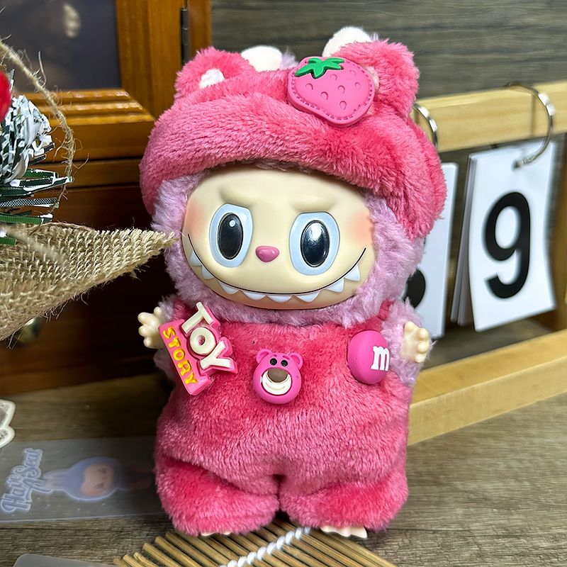 Strawberry bear Labubu clothes