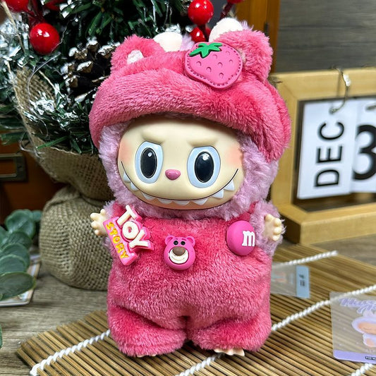 Strawberry bear Labubu clothes