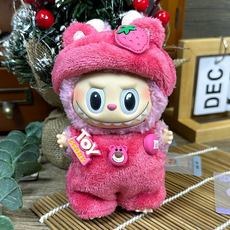 Strawberry bear Labubu clothes