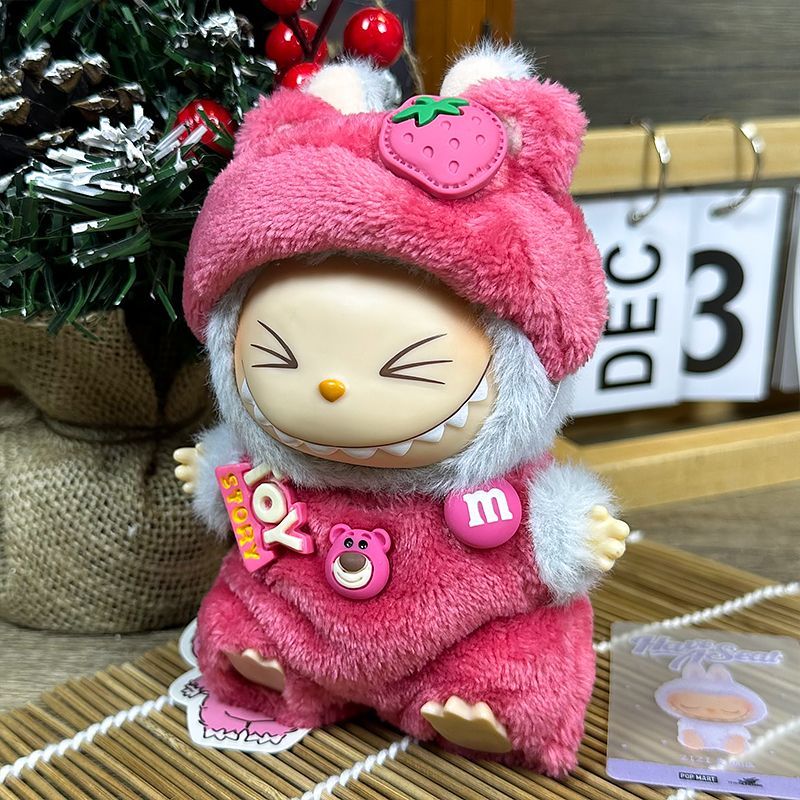 Strawberry bear Labubu clothes